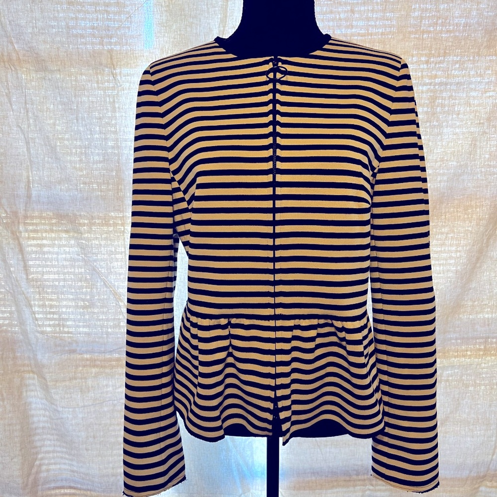 Akris Punto striped peplum jacket.